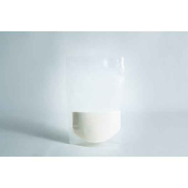 A clear resealable pouch, filled halfway with Agar Mix MYAG Antibacterial Malt Extract Yeast white powder, set against a plain white background.