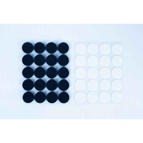 Black and white round Self-healing Injection Port & Air Vent Filter-3M dots, similar to an air filter vent, are arranged in a grid on a light background.