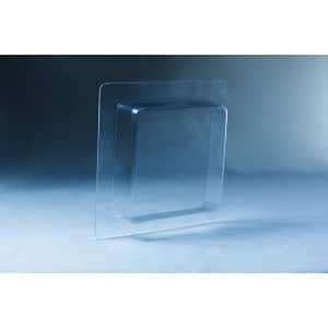 Clear plastic blister packaging set against a blue-toned background, echoing the structured design of the Mycelium Mould Growth form – Paver (Reusable).