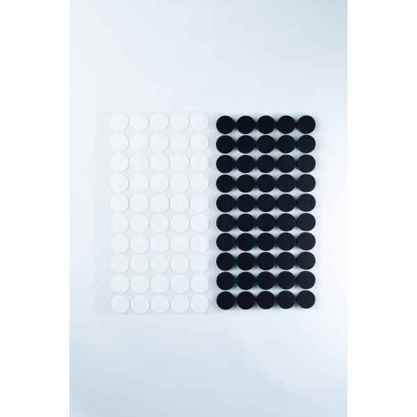 Includes two sticker sheets—one with white dots, one with black dots—in a grid pattern. Designed for use with the Self-healing Injection Port & Air Vent Filter-3M set-up.