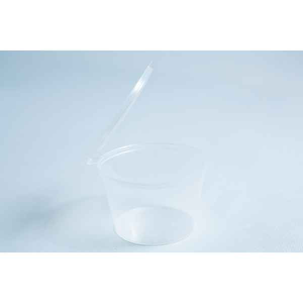 Agar Container - Alternative to Petri Dish (50 x 100ml) with an open hinged lid, displayed on a light blue surface.