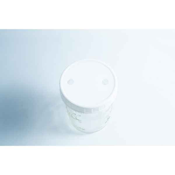 Clear plastic container with white lid, ideal for organising your Drill Bit for holes size 3mm-12mm Titanium Coated—viewed from above on a light background.