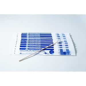 Eight packs of Sterile Cotton Tip Applicator/Swab in blue and white, each containing one sterile cotton tip swab, with a single wooden applicator on top.