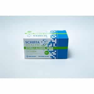 A box of 100 Sterile Alcohol Wipes/Swabs/Pads in blue, green, and white packaging, featuring premium isopropyl alcohol swabs for effective cleaning.