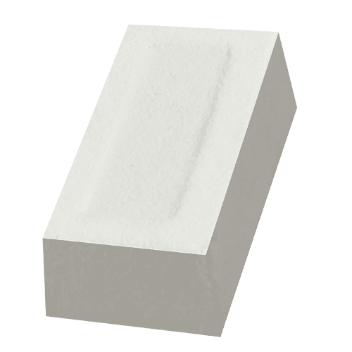 How to make Mycelium Objects? 2 A rectangular white brick with a smooth surface on a plain background.