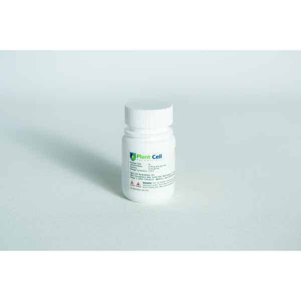 A white plastic bottle labelled “Plant Cell Tissue Culture Starter Kit” sits on a plain white surface.
