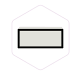 A grey rectangular block with a black outline, centred inside a faint hexagon on a white background, ideal for showcasing premium mushroom growing supplies.