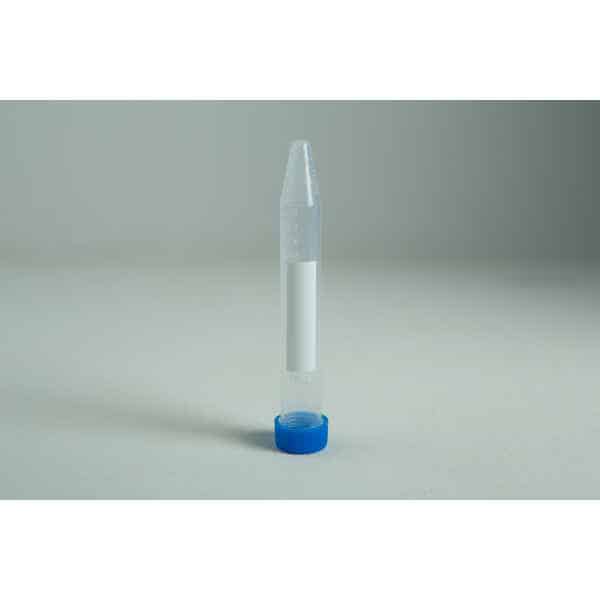 The Plantcell Synthetic Seed Starter Kit includes a clear plastic test tube with a blue screw cap, shown standing upright on a light surface.