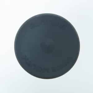 Black circular rubber lid for Silicone Mason Jar | Wide Mouth, featuring ROOTLAB and WIDE MOUTH embossed on top, designed to fit wide mouth jars.