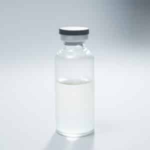 Sterile Liquid Culture Vials, Dr Myc Adaptive LC, 30 ml—crimp sealed with a grey cap and partially filled with transparent liquid in a clear vial on a plain white background—ideal for Adaptive LC applications with no pressure cooker needed.